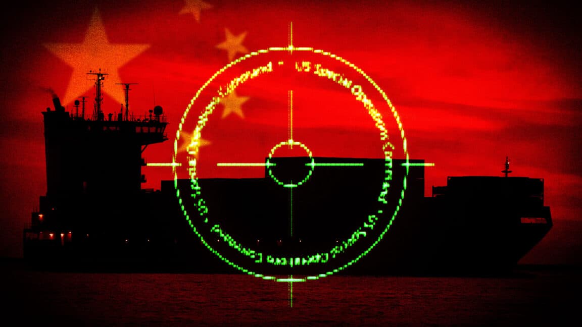 Abstract digital visualization of a secure military command interface with warning indicators